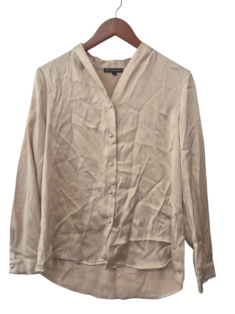 Adrianna Papell Button-Up Blouse Long Sleeves