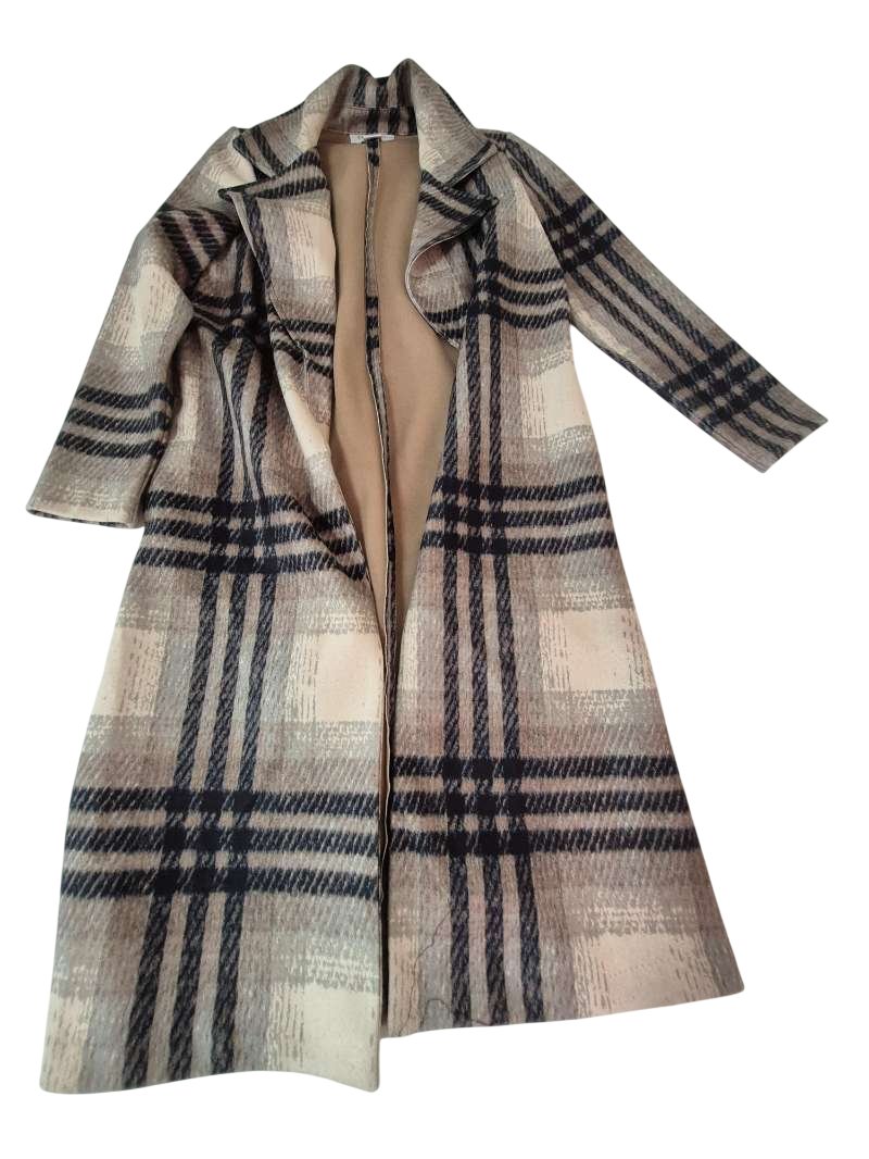 Carole Wren Plaid Long Coat Outerwear