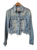 Hidden Distressed Denim Jacket Outerwear
