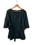 ELOQUII  Tie-Waist Blouse Short Sleeves