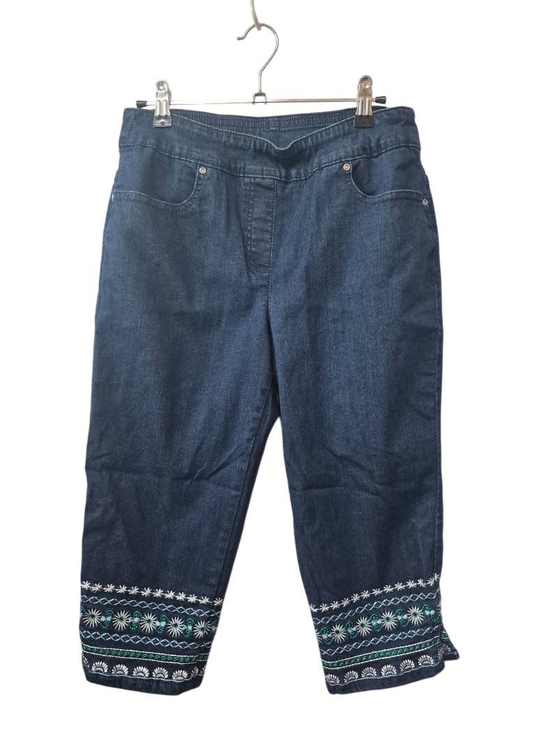Allison Daley Embroidered Capris Jeans