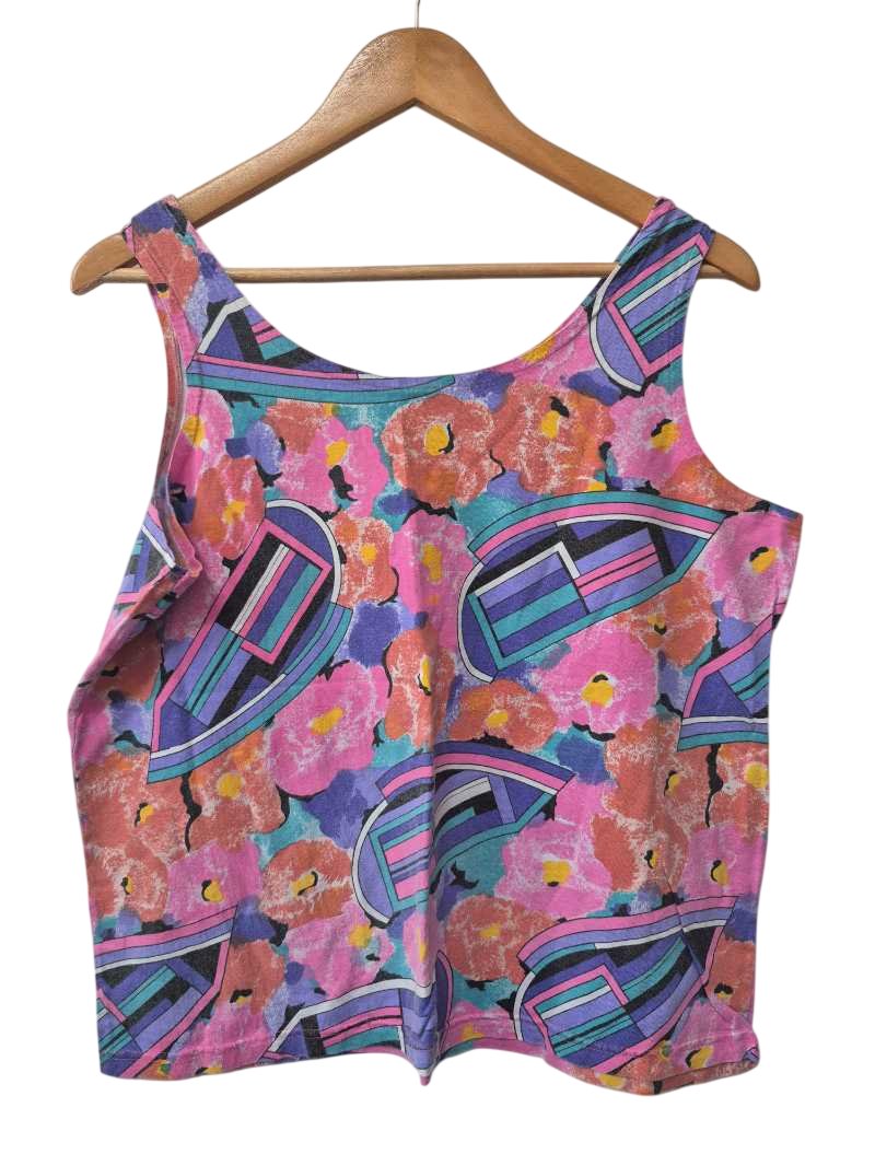 Ice Fire Floral Tank Top Vintage