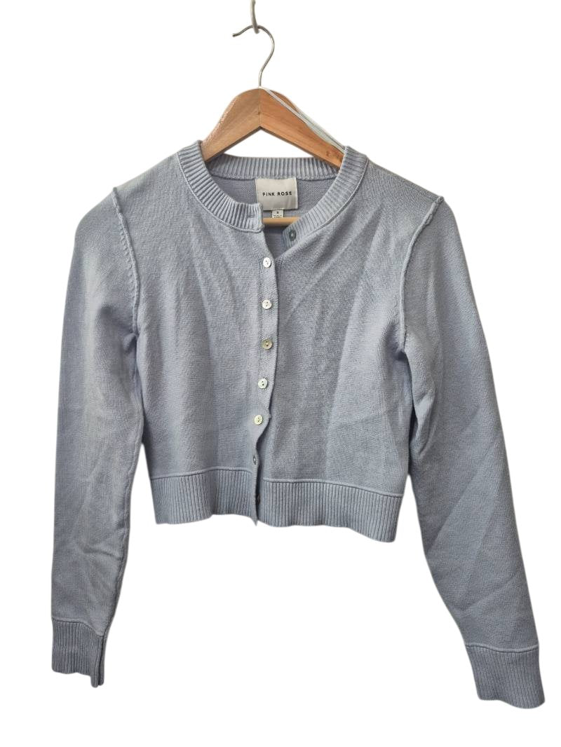 Pink Rose Button-Up Cardigan Sweaters