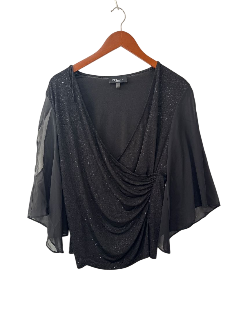 RN Studio Draped Glitter Top Vintage