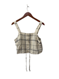 A new day Checkered Crop Tanks