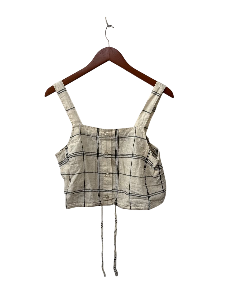 A new day Checkered Crop Tanks