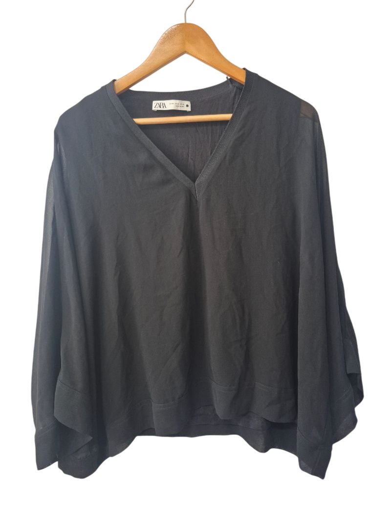 Zara V-Neck Blouse Long Sleeves