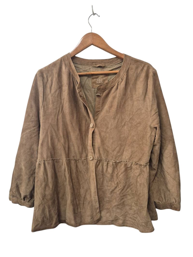 BR Peplum Button-Down Long Sleeves
