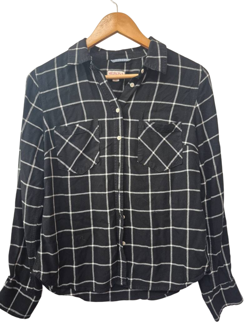 Merona Plaid Button-Up Long Sleeves