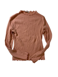 Pieces Ribbed Lettuce Hem Long Sleeves