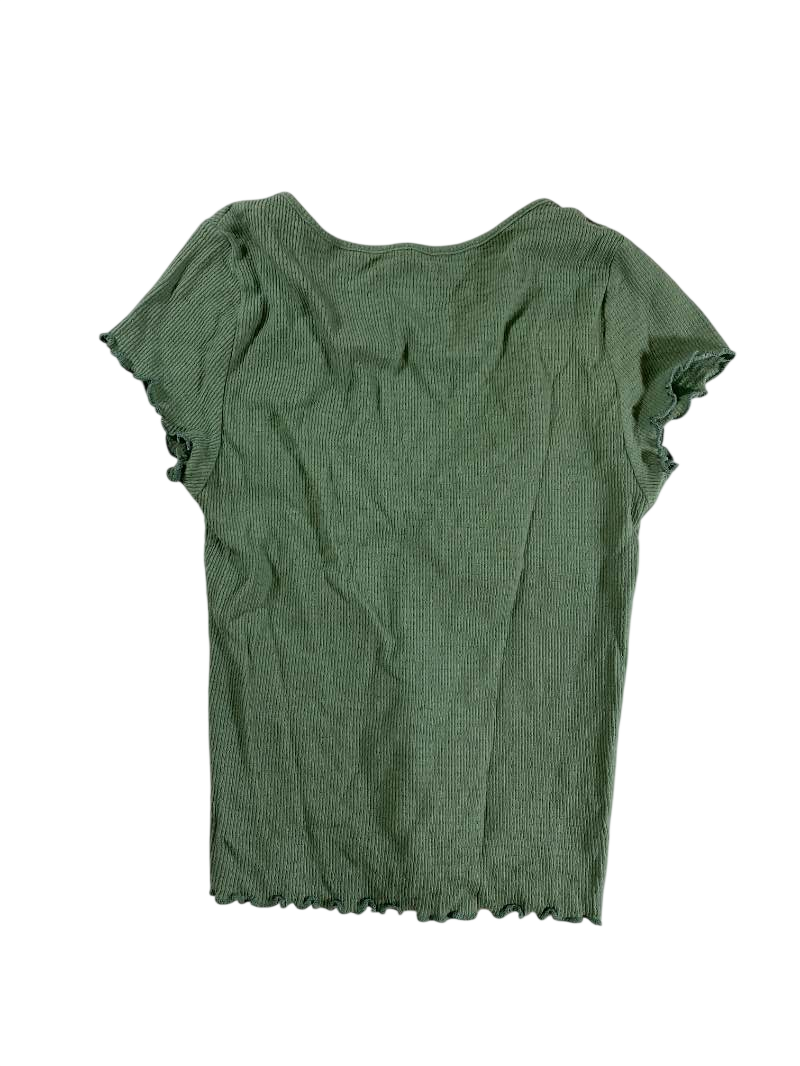 American Eagle Ruched V-Neck Short Sleeves