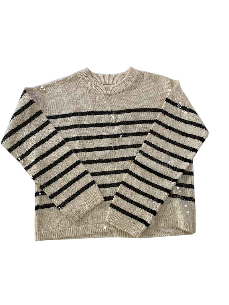 Wear Forward Resale Sequin Accent Sweater Long Sleeves