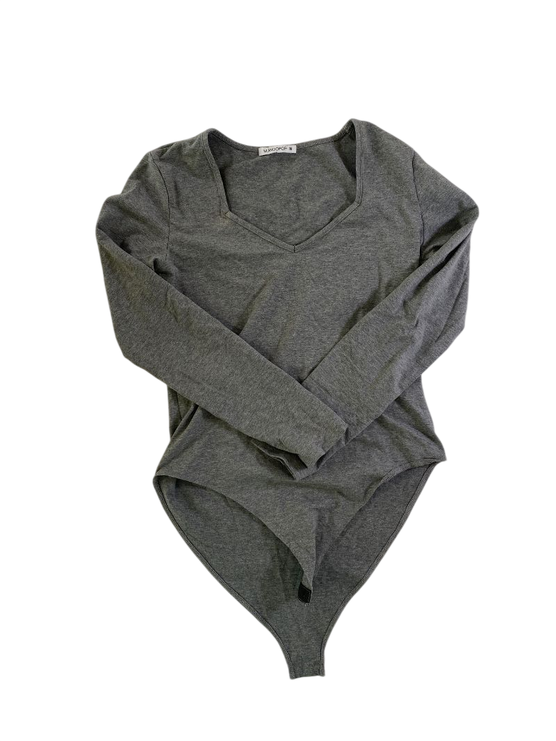 Mangopop  V-Neck Bodysuit Bodysuit