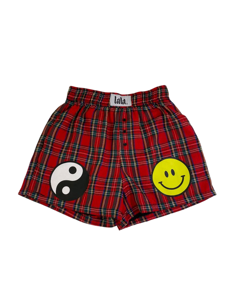 Dressed in Lala Plaid Graphic Shorts Shorts