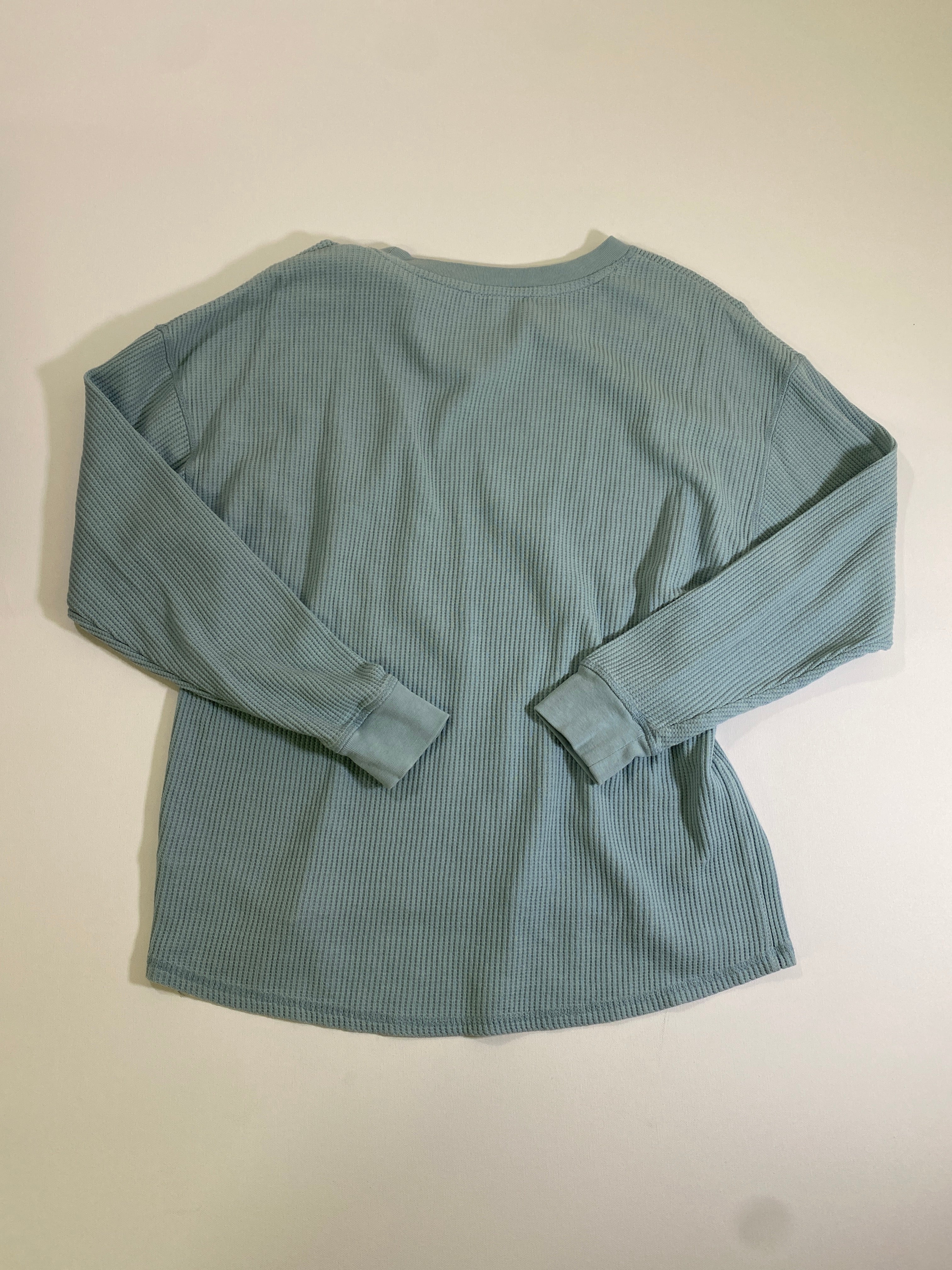 Seven7 Waffle Knit Pullover Long Sleeves