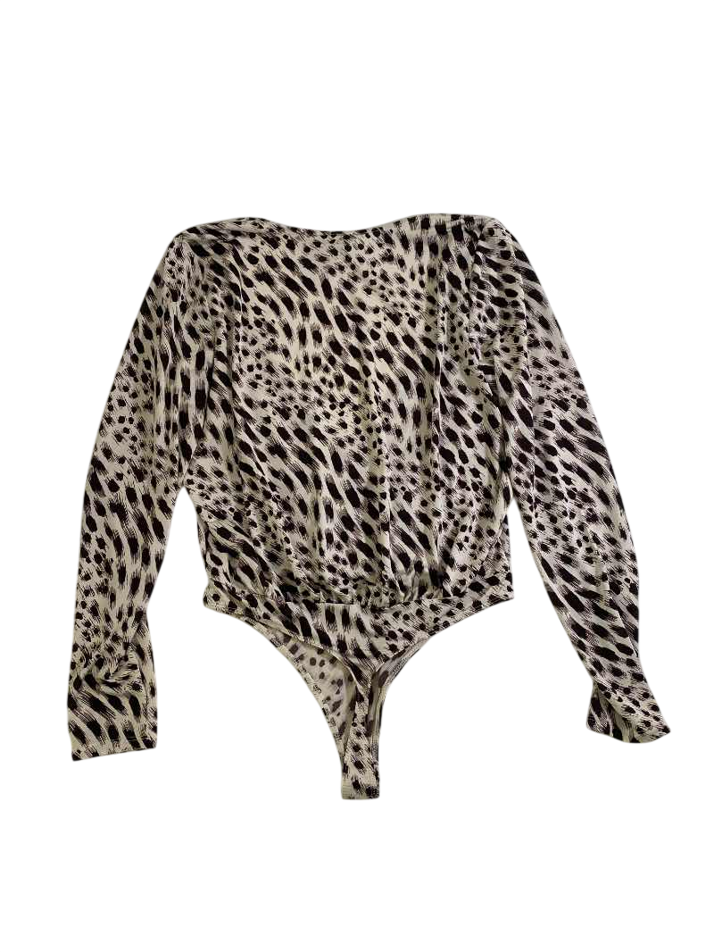 Express  Wrap Front Long Sleeve Bodysuit