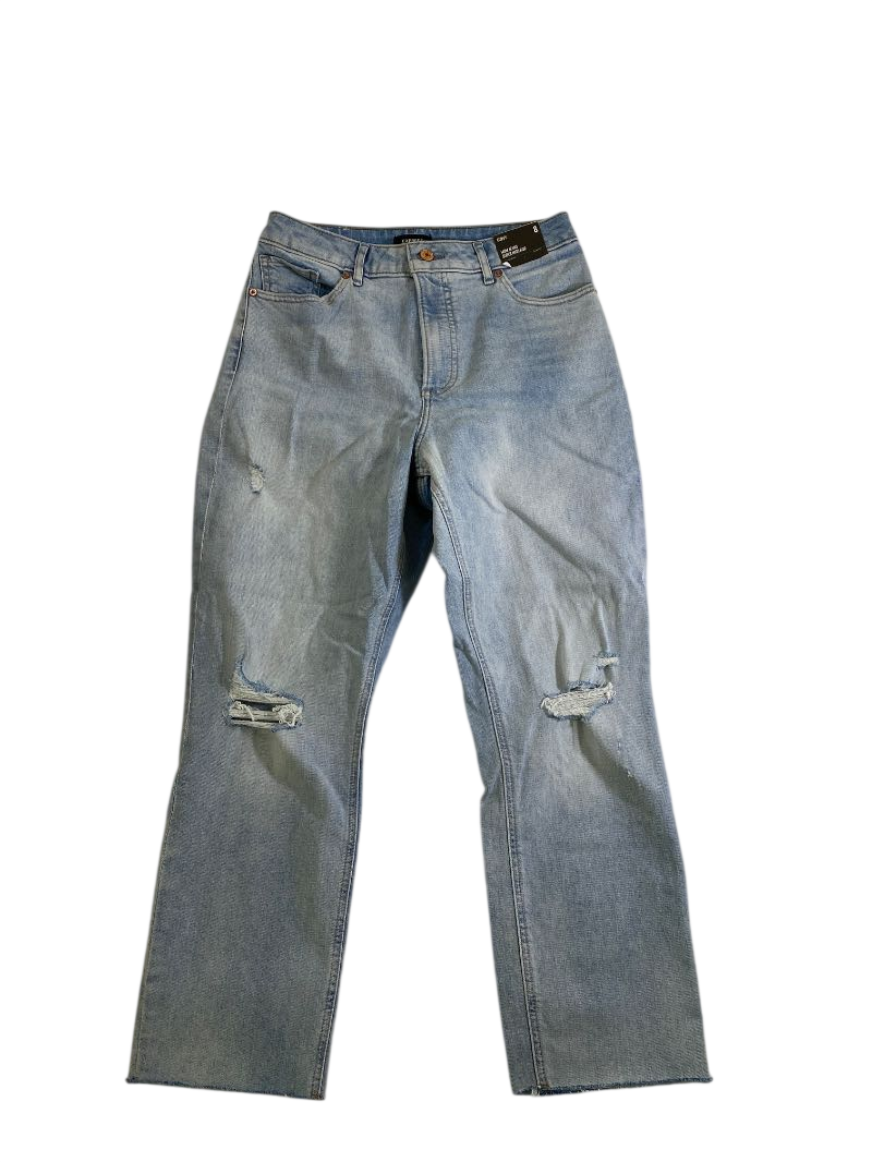 Express  Distressed Straight Leg Jeans