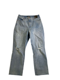 Express  Distressed Straight Leg Jeans