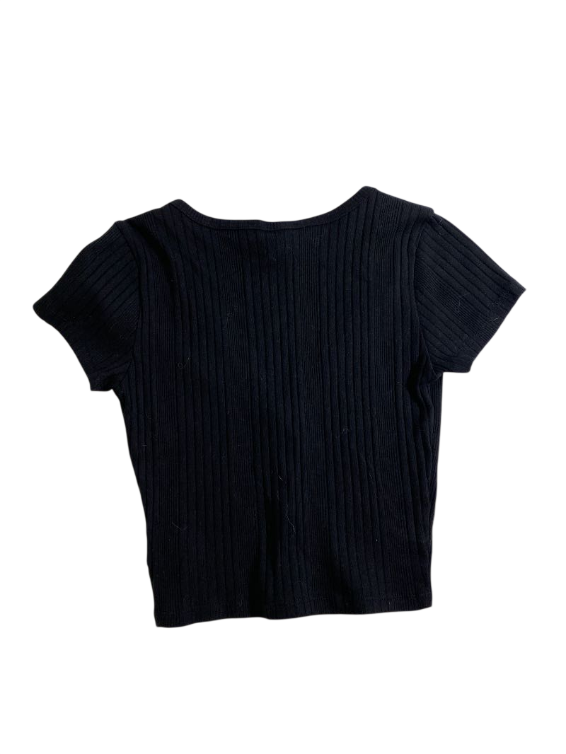 Forever 21 Ribbed Button-Up Short Sleeves