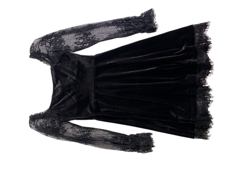 None Velvet Lace Dress Dresses
