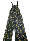 None Celestial Print Overalls Dresses