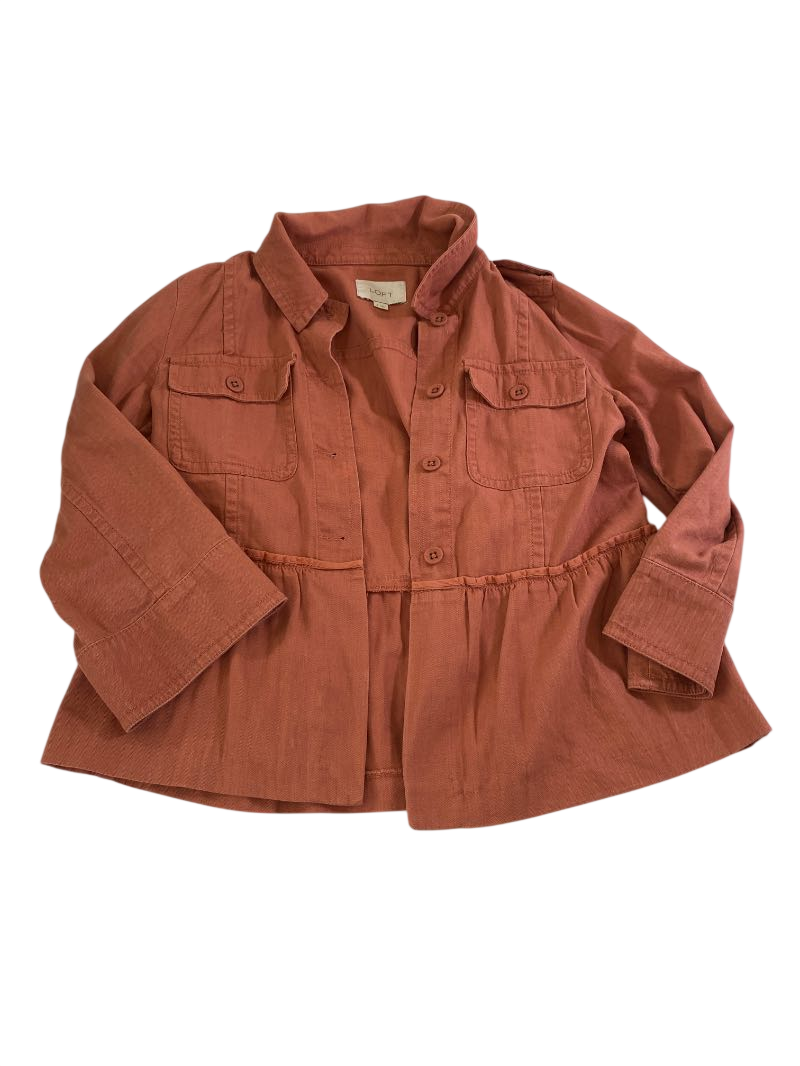 Loft Peplum Button-Up Long Sleeves