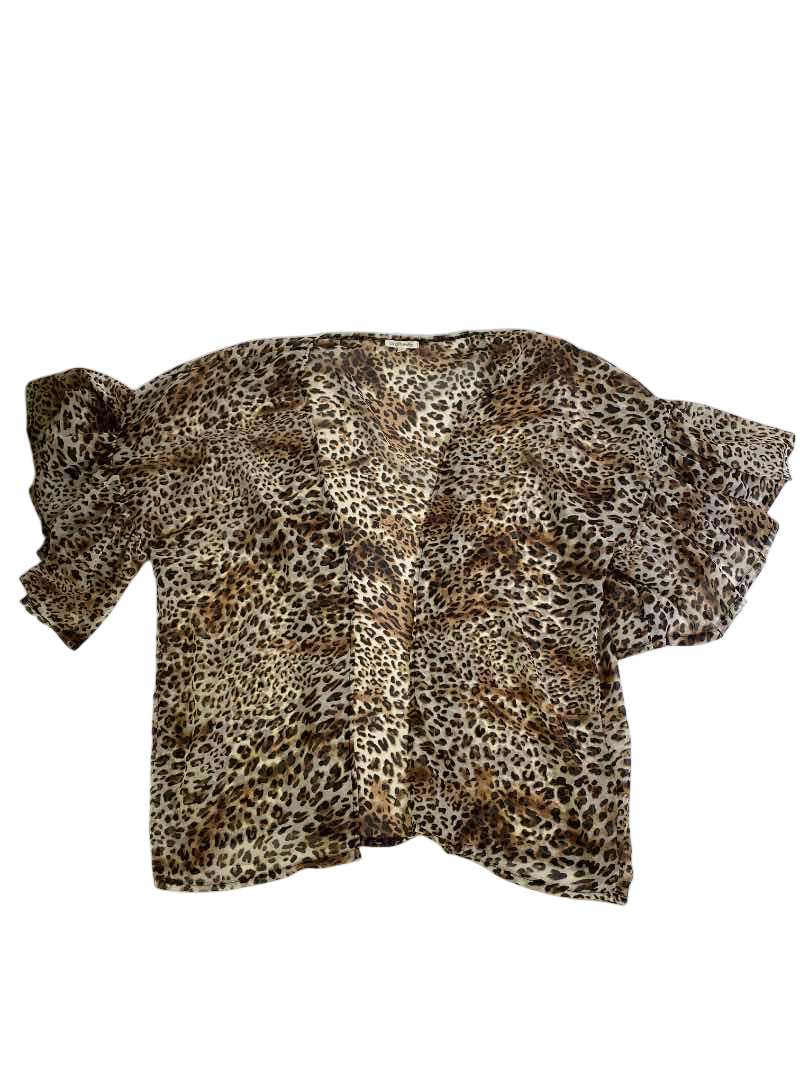 Andthewhy  Ruffle Sleeve Blouse Short Sleeves