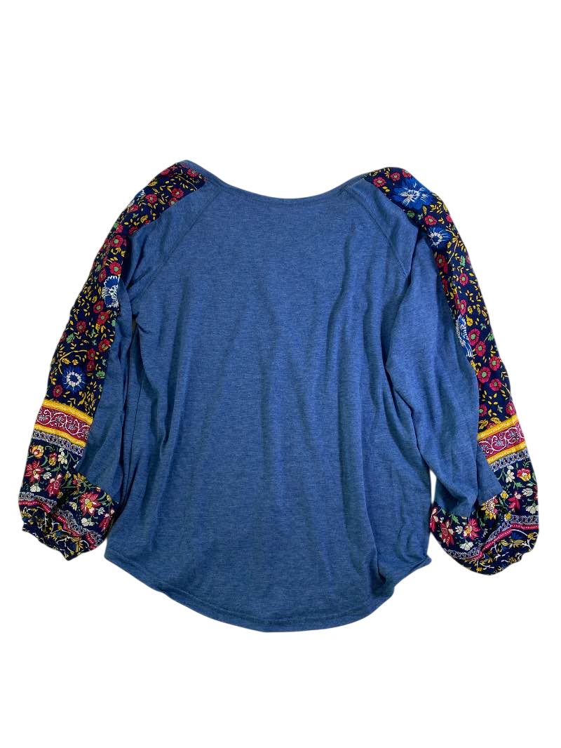 None V-neck patterned sleeves Long Sleeves