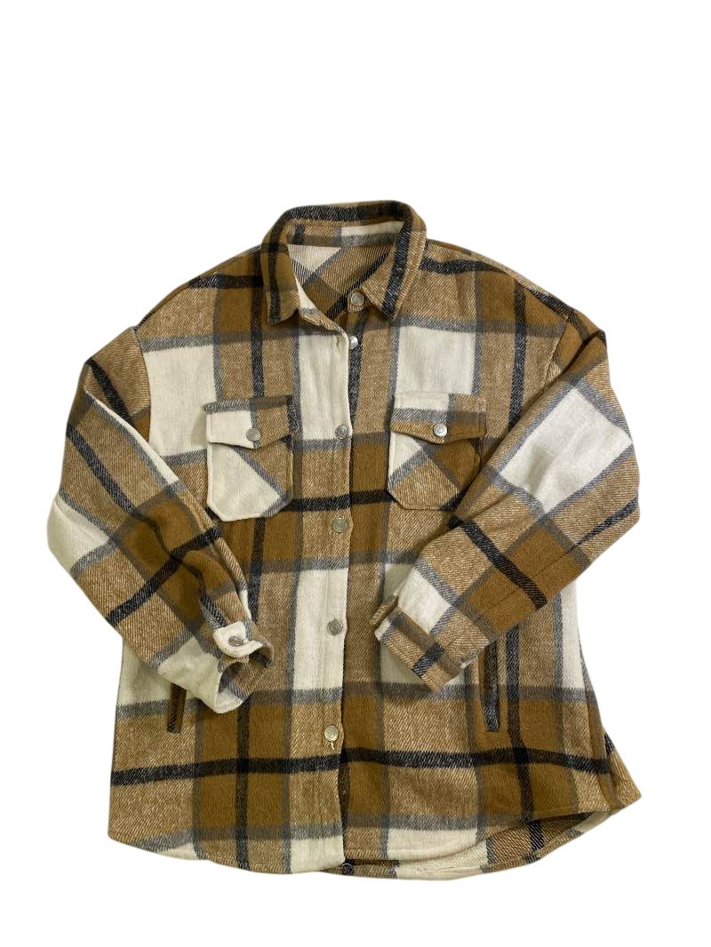 None Plaid button-up shirt Outerwear