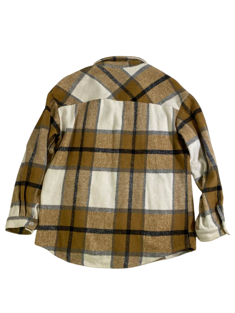 None Plaid button-up shirt Outerwear