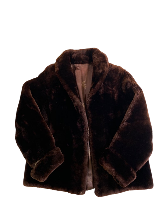 None Faux Fur Coat Vintage