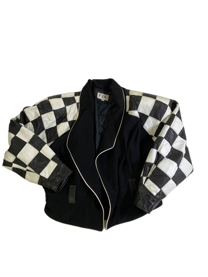 TLC Checkered Leather Jacket Vintage
