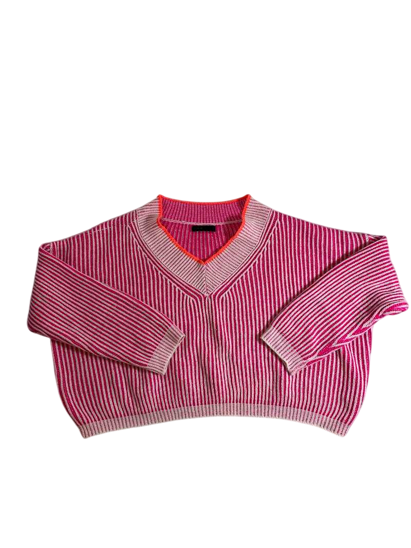 SHEIN  Striped V-Neck Sweater Sweaters