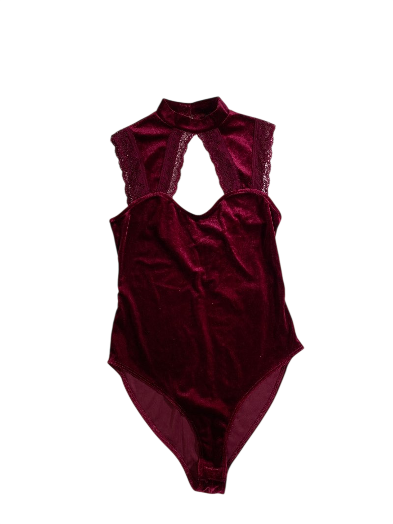 Forever 21  Velvet Lace Halter Bodysuit