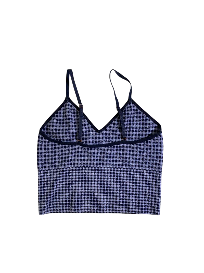 None Gingham V-Neck Tank Tanks