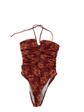 None Ruched Halter One-Piece Swimwear