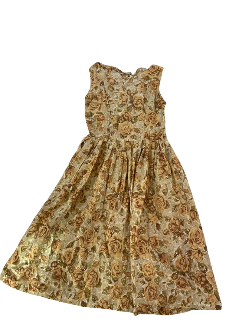 None Floral Sleeveless Dress Vintage