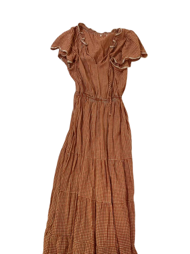 None Boho Midi Dress Vintage