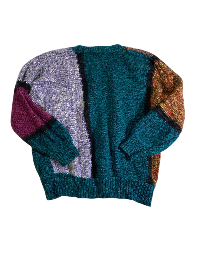 N/A Colorblock Cardigan Vintage