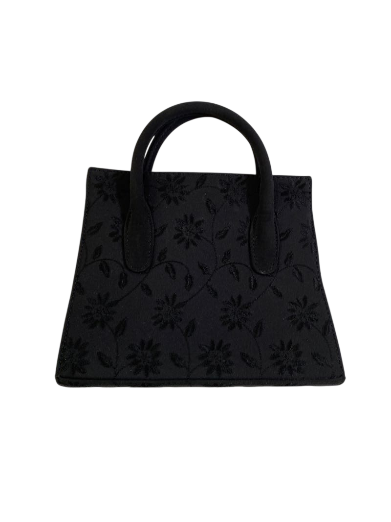 N/A Floral Embroidered Handbag Vintage