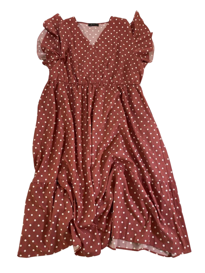 Celkuser  V-Neck Ruffle Sleeve Dresses