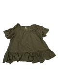 Perseption women Eyelet Peplum Top Short Sleeves