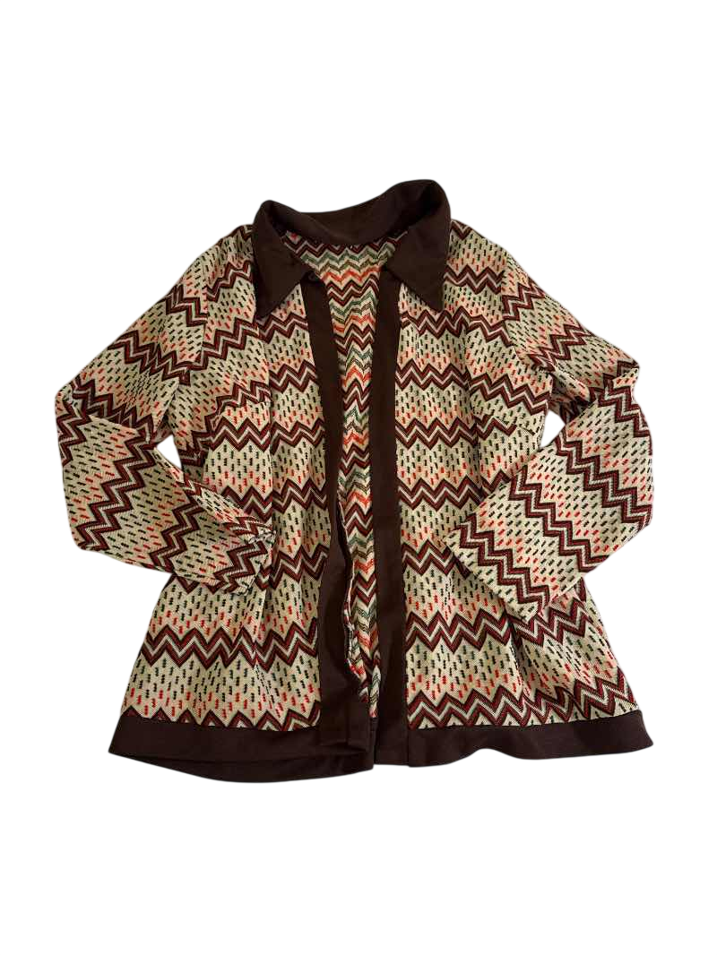 Vintage Chevron Pattern Cardigan Vintage
