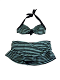 Kenneth Cole Striped Halter Tankini Swimwear