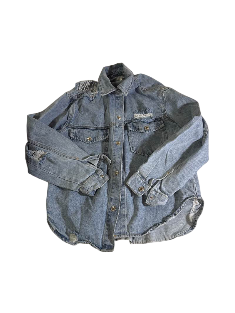 Beverly  Distressed Denim Shirt Outerwear