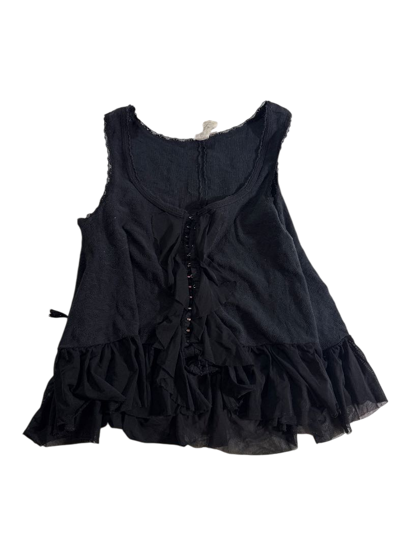 Free People Ruffled Scoop Neck Tanks