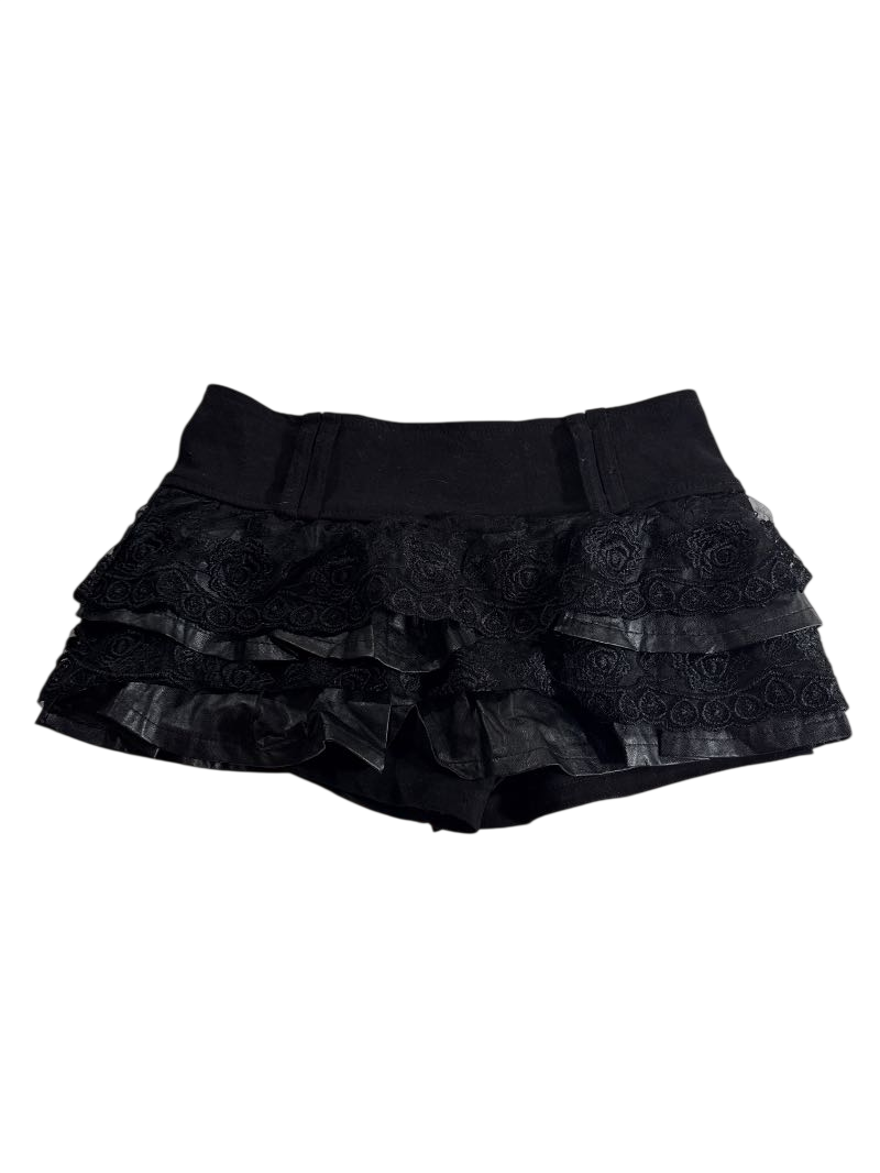 None Layered Ruffle Mini Skirt