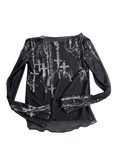 None Sheer Graphic Long Sleeves Long Sleeves