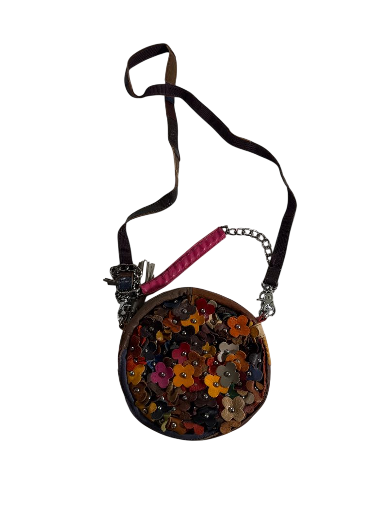 None Floral Appliqué Crossbody Handbags