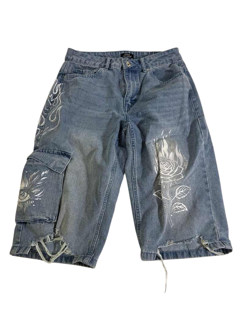 Social Collision  Graphic Cargo Shorts Shorts